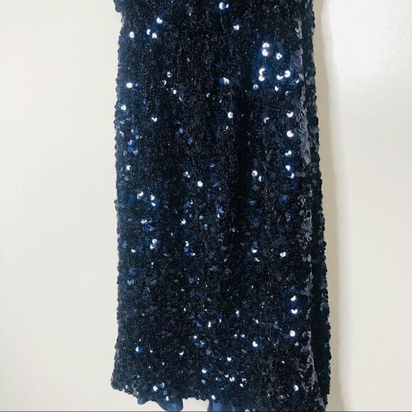 Tommy Hilfiger Navy Blue Sequins Strapless Dress - Picture 2 of 10